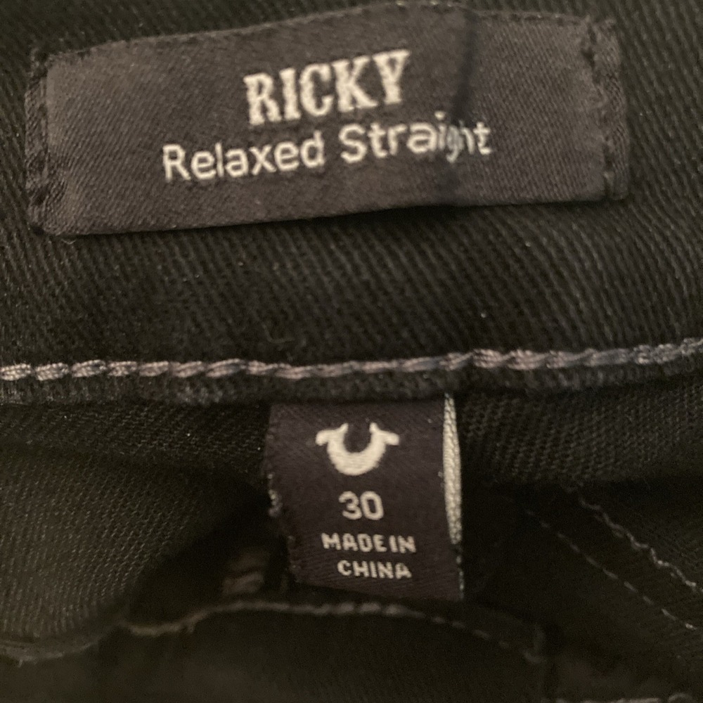 True Religion Ricky Relaxed Straight Flap Shorts Black Cotton Blend Men's 30 - Picture 13 of 13